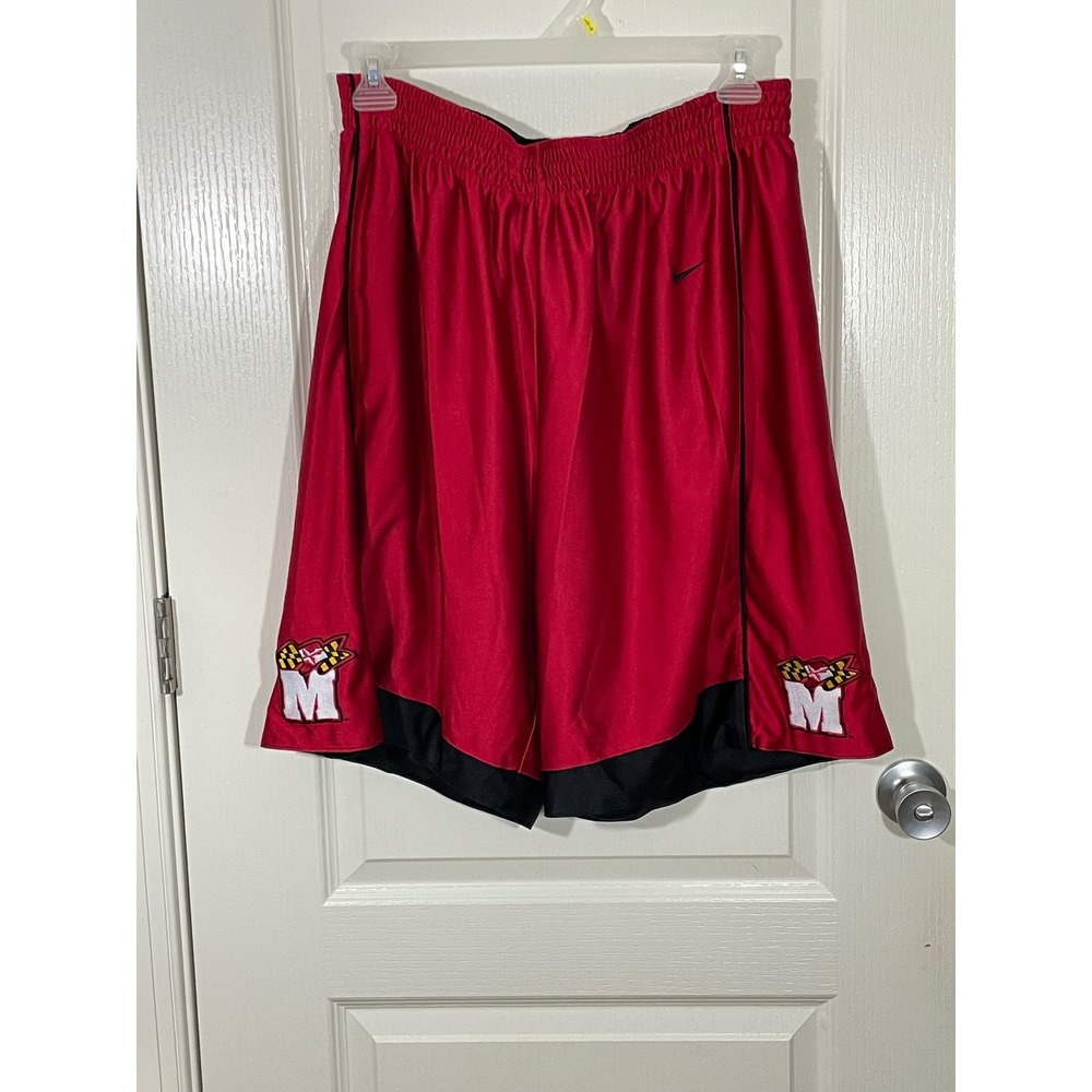 Nike Team Maryland Terrapins Reversible Basketball Shorts Red Black XXL Dazzle